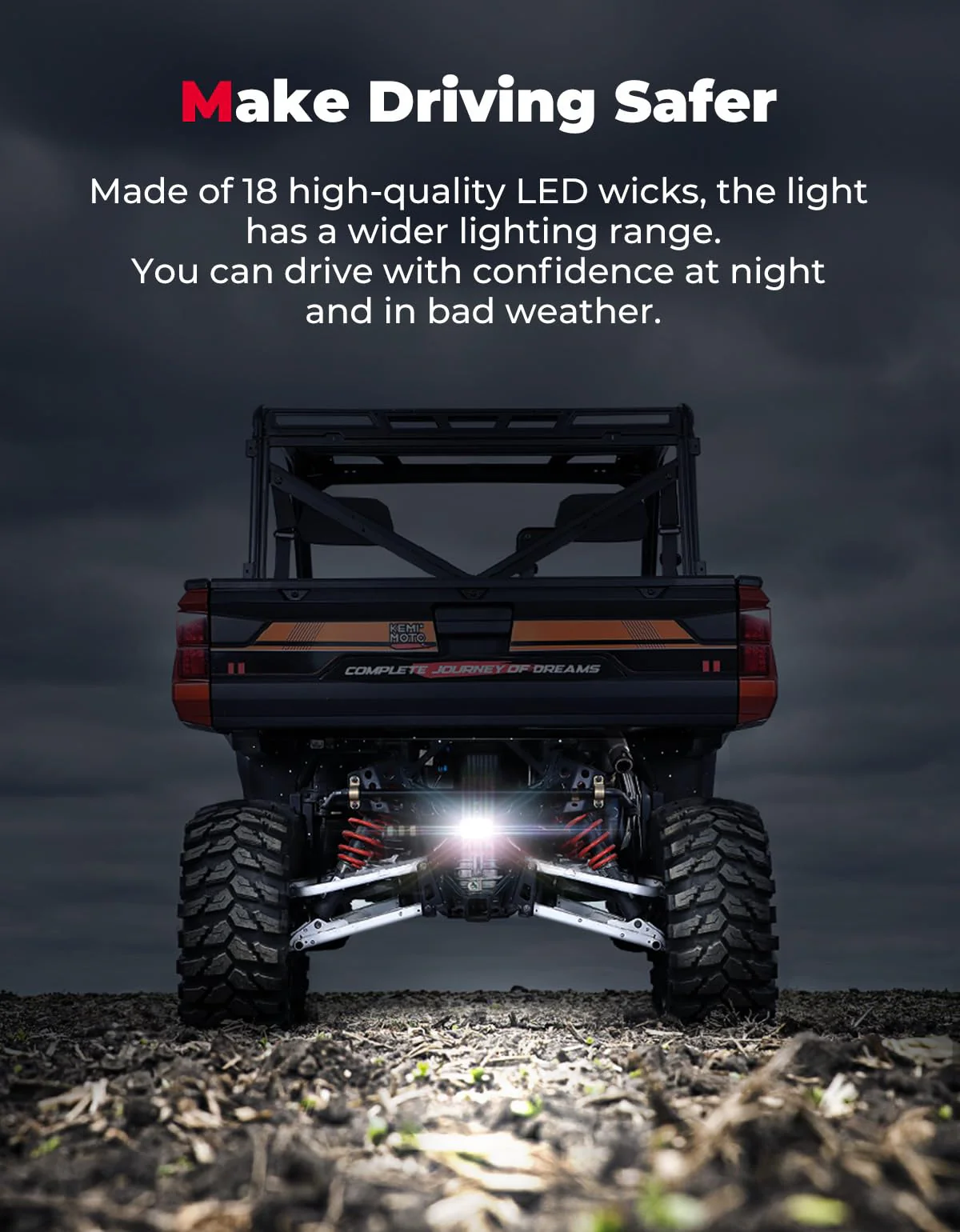 Upgraded Backup Light with Switch for Ranger XP 1000/Crew 2018-2024 - Image 3