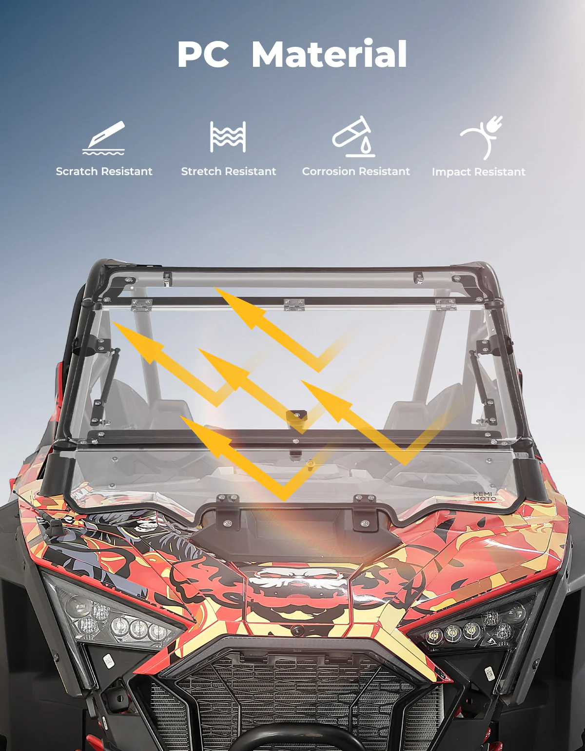 Upgraded Flip Windshield with Slide Window for 2020-2024 RZR PRO XP/4 - Image 3
