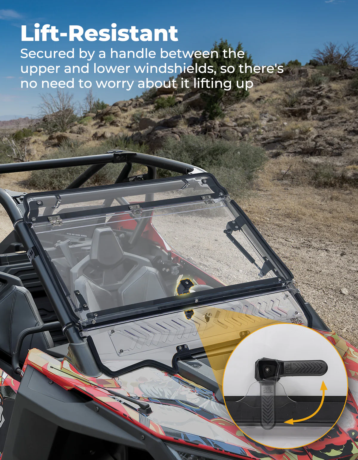 Upgraded Flip Windshield with Slide Window for 2020-2024 RZR PRO XP/4 - Image 5