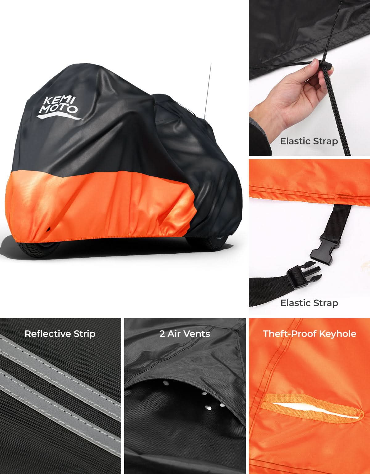 Upgraded Motorcycle Trike Cover 3 Wheel Waterproof Cover for Trike Models - Image 3