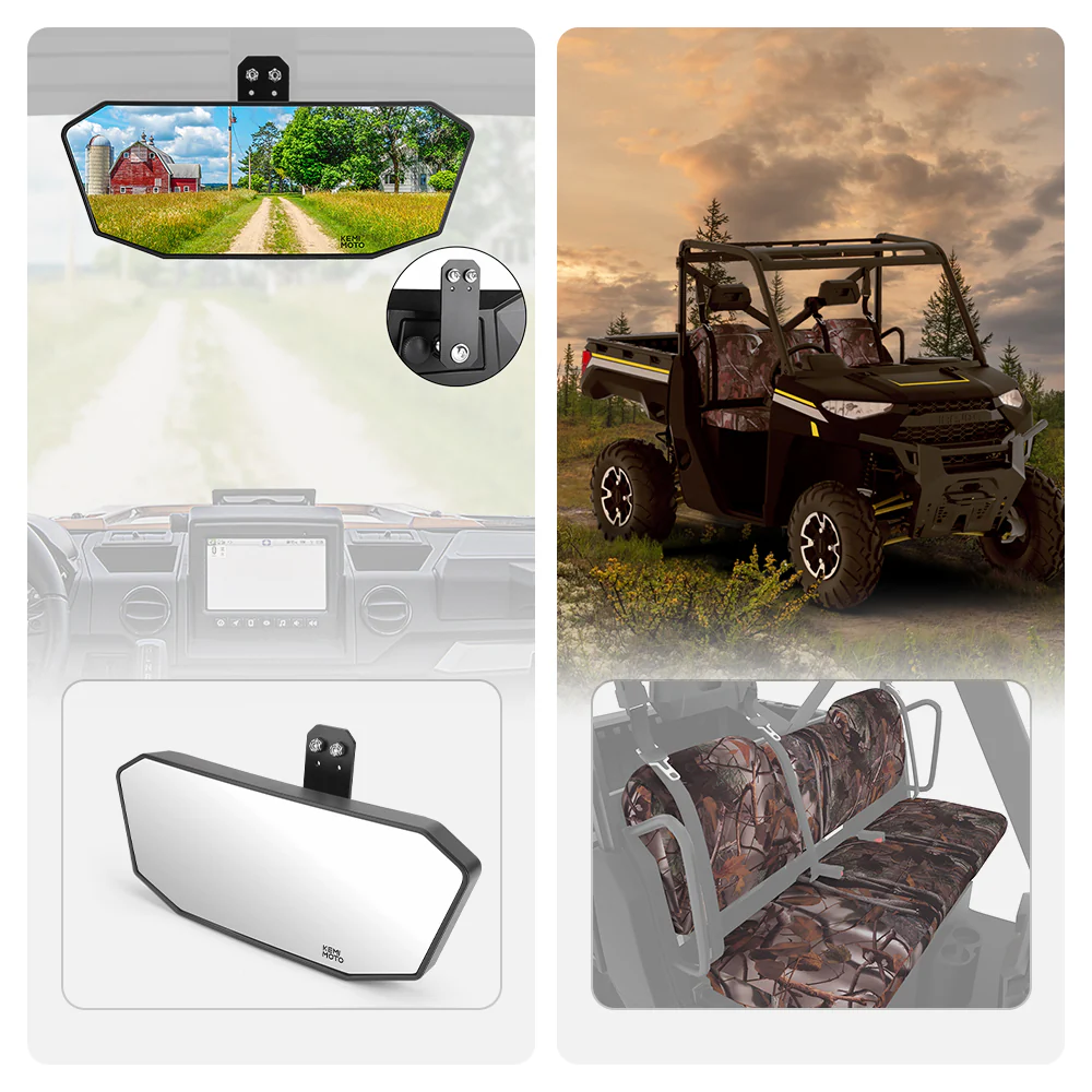 Upgraded Rear View Mirror & Camouflage Seat Cover for Ranger XP 1000 - Image 4