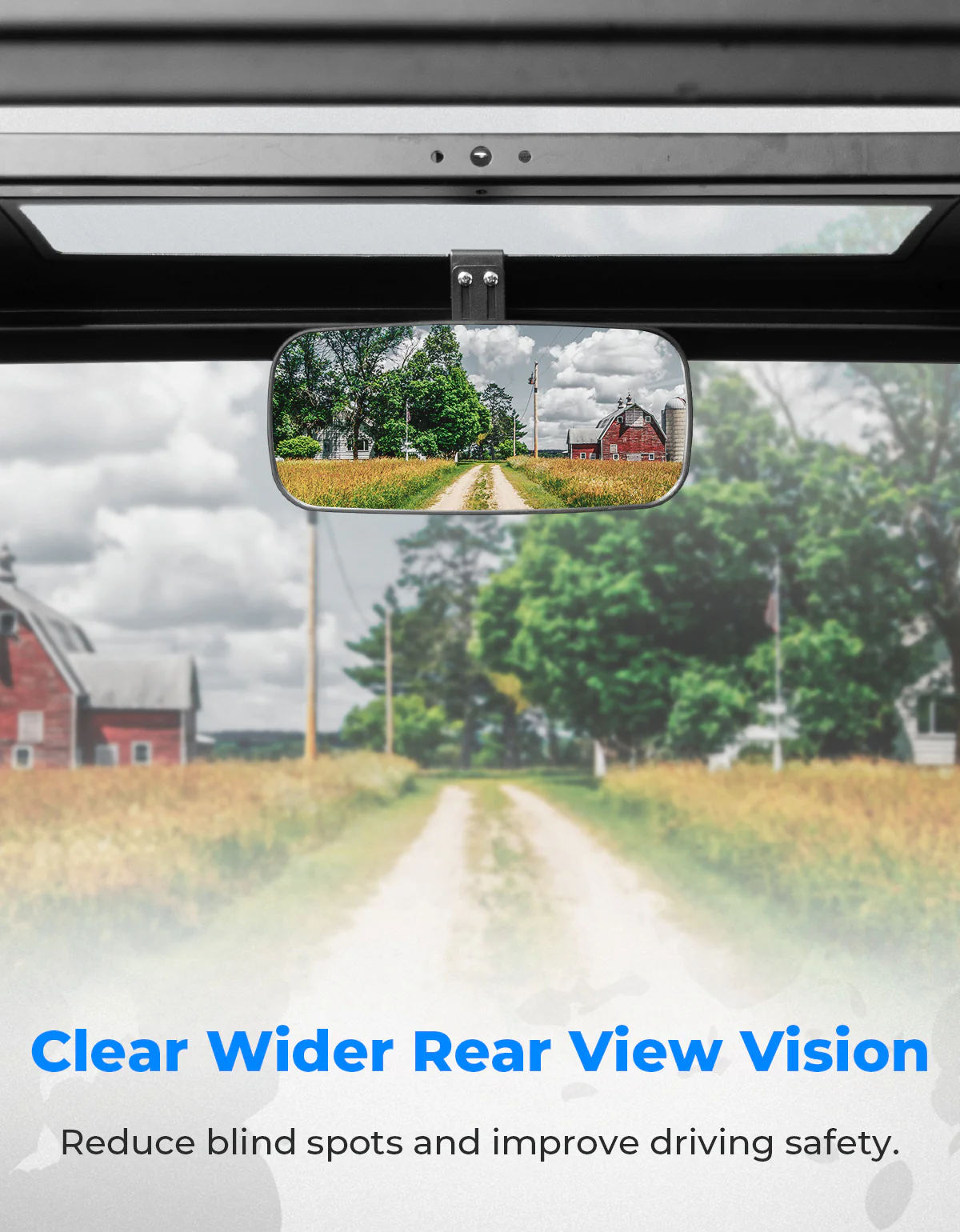 Upgraded Rear View Mirror for Polaris Ranger 500 570 900 XP 1000 XP/Crew 2017-2025 - Image 3