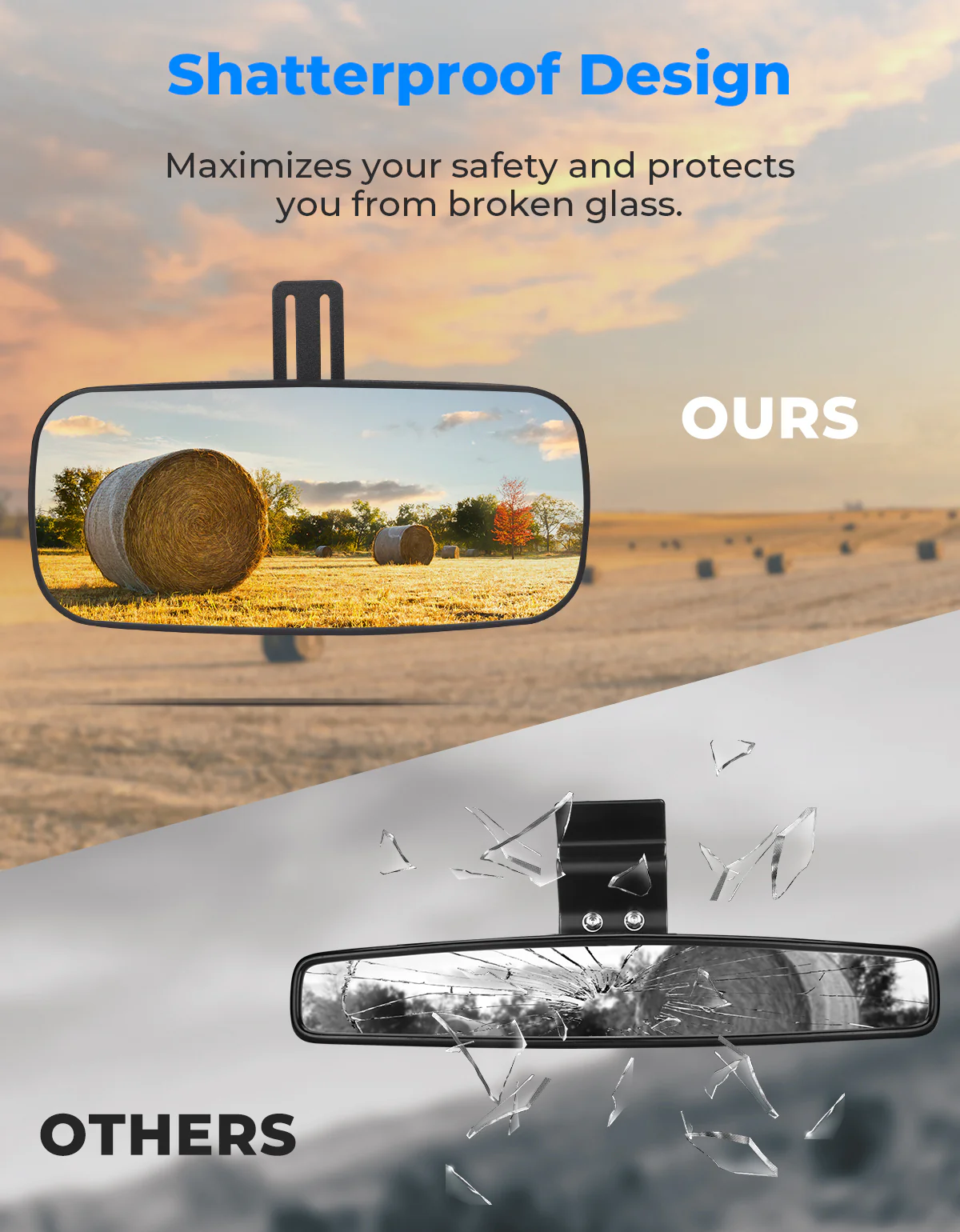 Upgraded Rear View Mirror for Polaris Ranger 500 570 900 XP 1000 XP/Crew 2017-2025 - Image 4