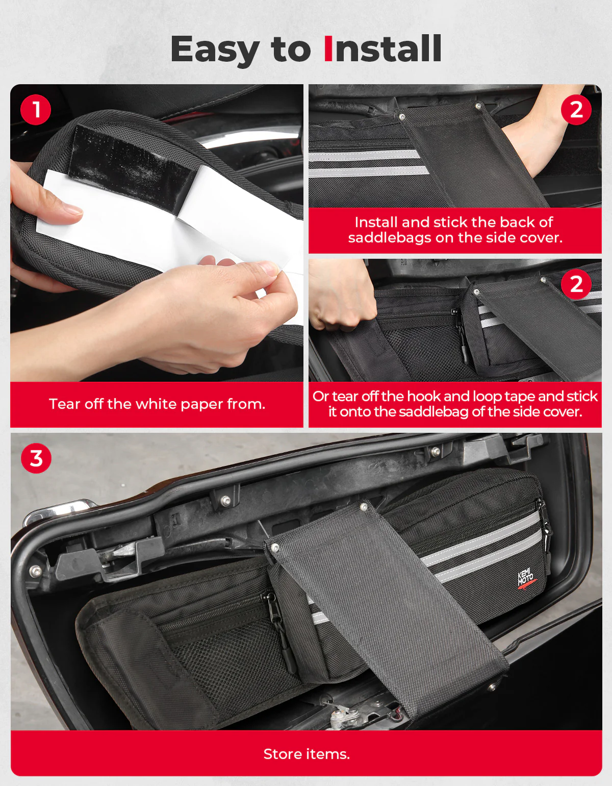 Upgraded Saddlebag Lid Organizers 2 Pack for Touring Street Glide Road King - Image 6