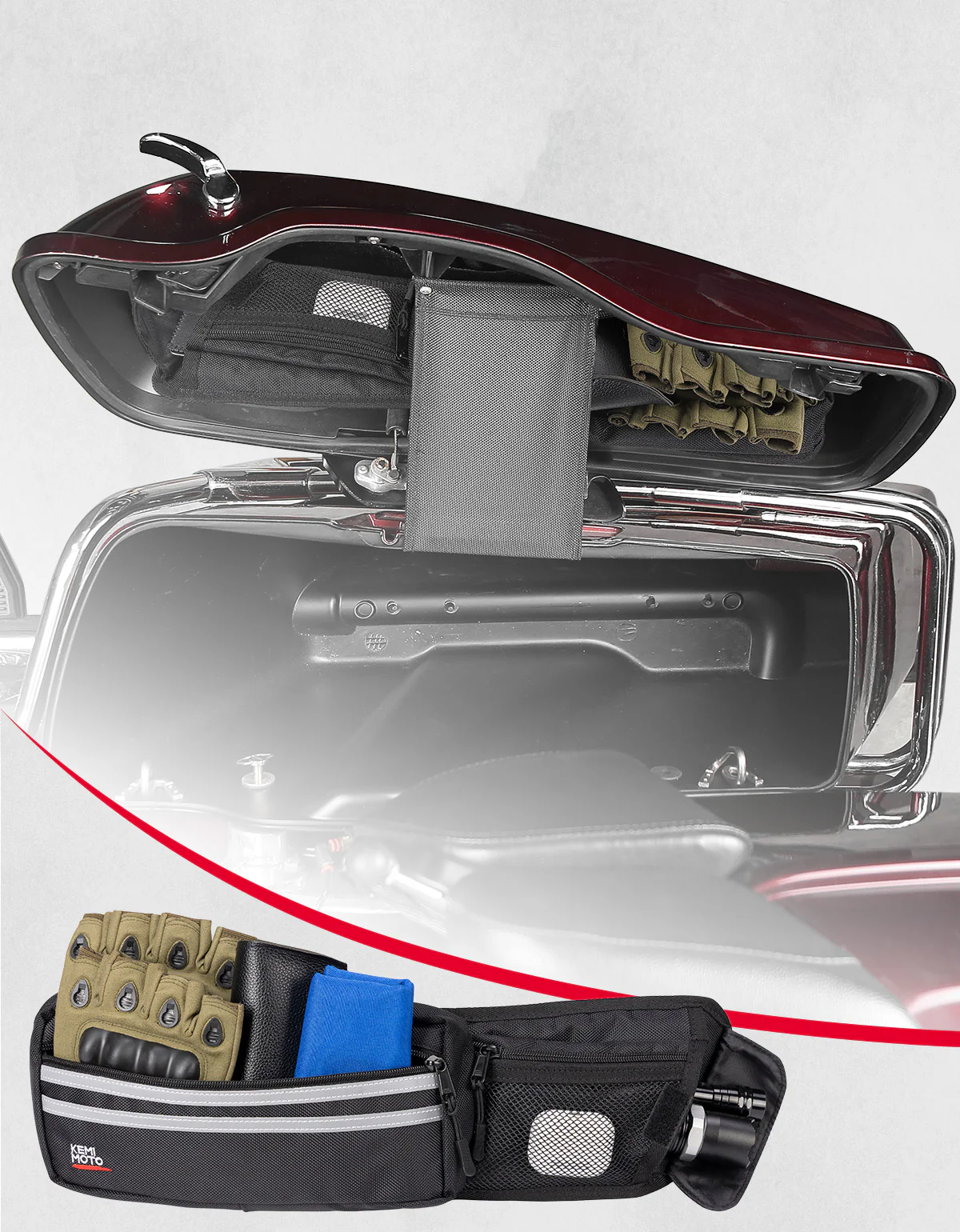Upgraded Saddlebag Lid Organizers 2 Pack for Touring Street Glide Road King - Image 7