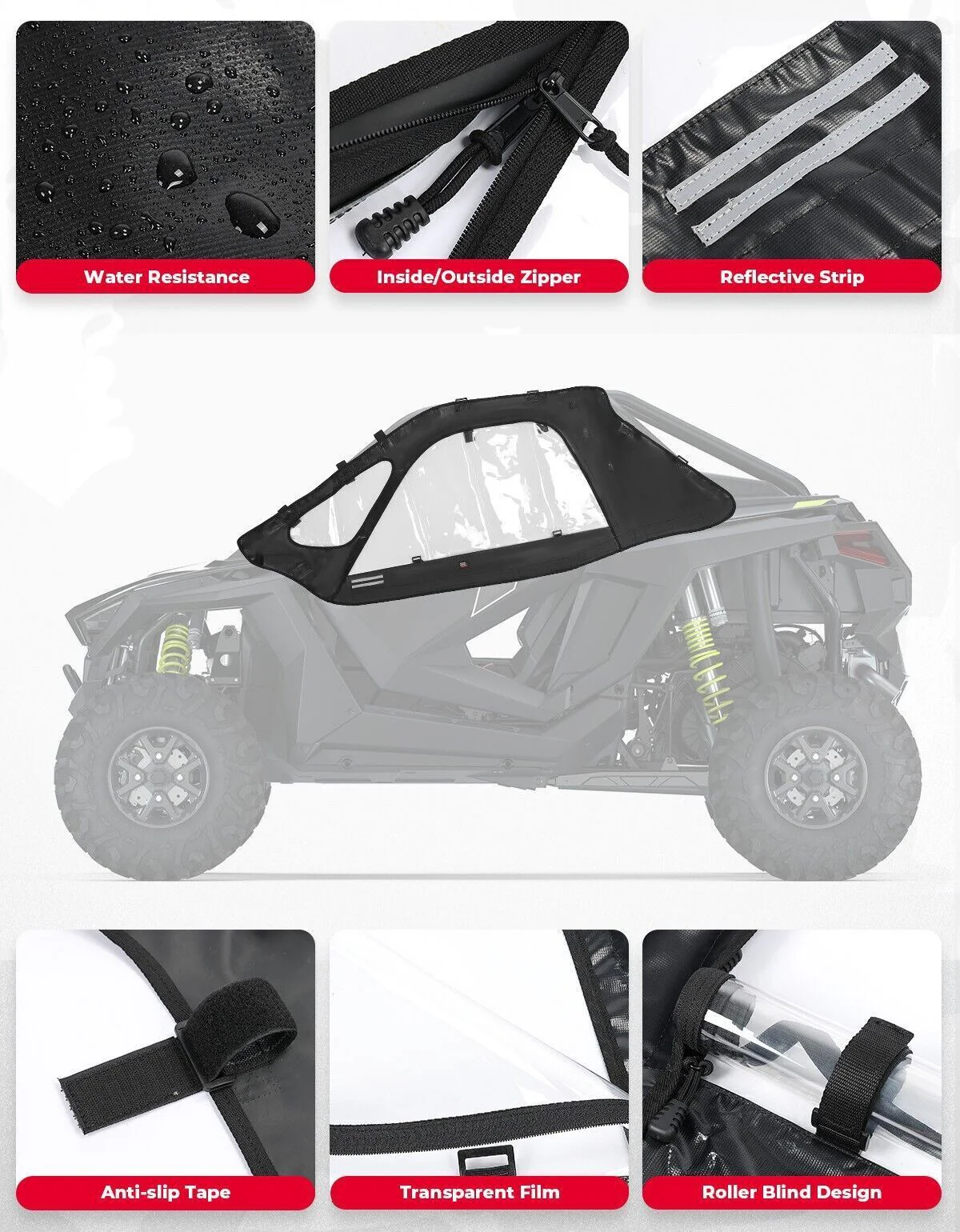 Upgraded Soft Upper Door Cab Enclosure for Polaris RZR PRO XP 2020-2024 - Image 5