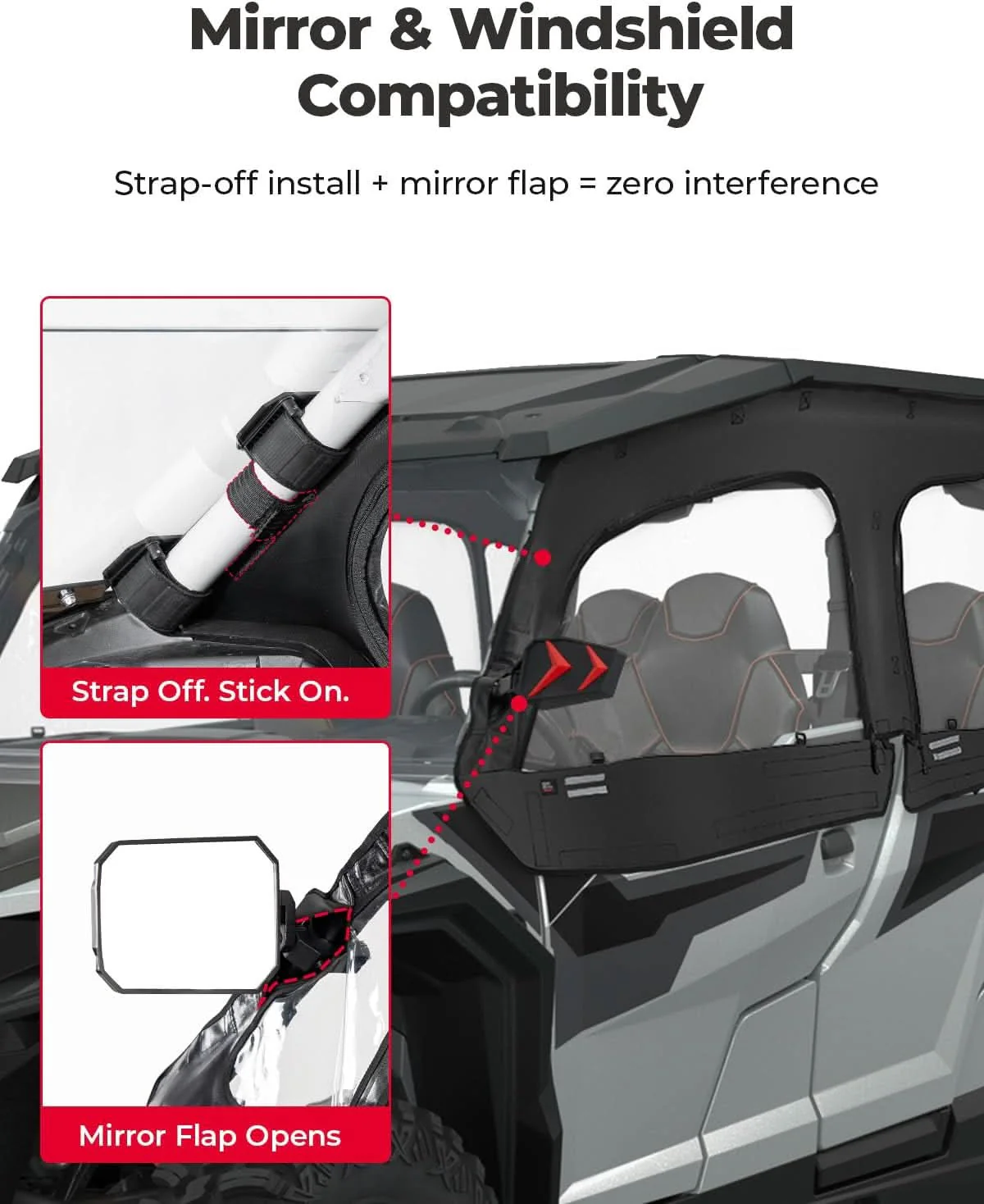 Upgraded Soft Upper Doors for Polaris General 4 1000 / XP 4 1000 - Image 4