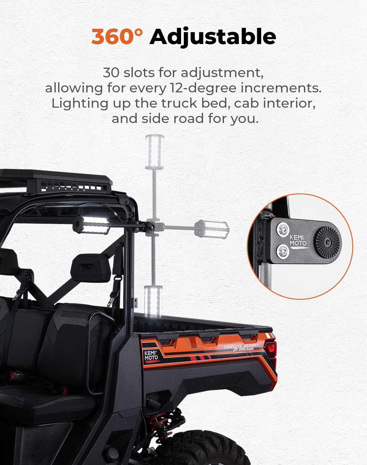 Upgraded Work Beacon Light for Polaris PRO XD/Ranger1000/XP 1000 2018-2025 - Image 5