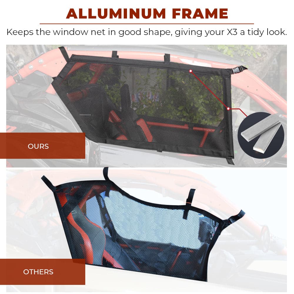 Upper Door Window Nets for Can Am Maverick X3/MAX - Set of Two - Image 3
