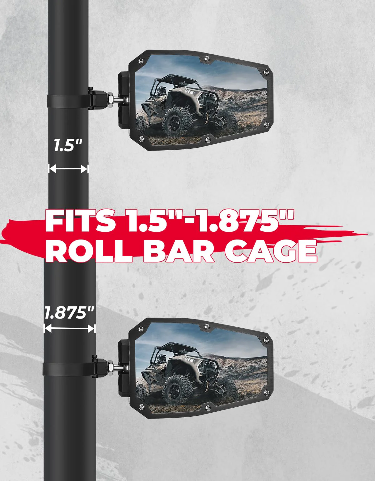 UTV Universal 1.5-1.875 In Side Mirrors for Polaris/Can-Am/Kawasaki - Image 7