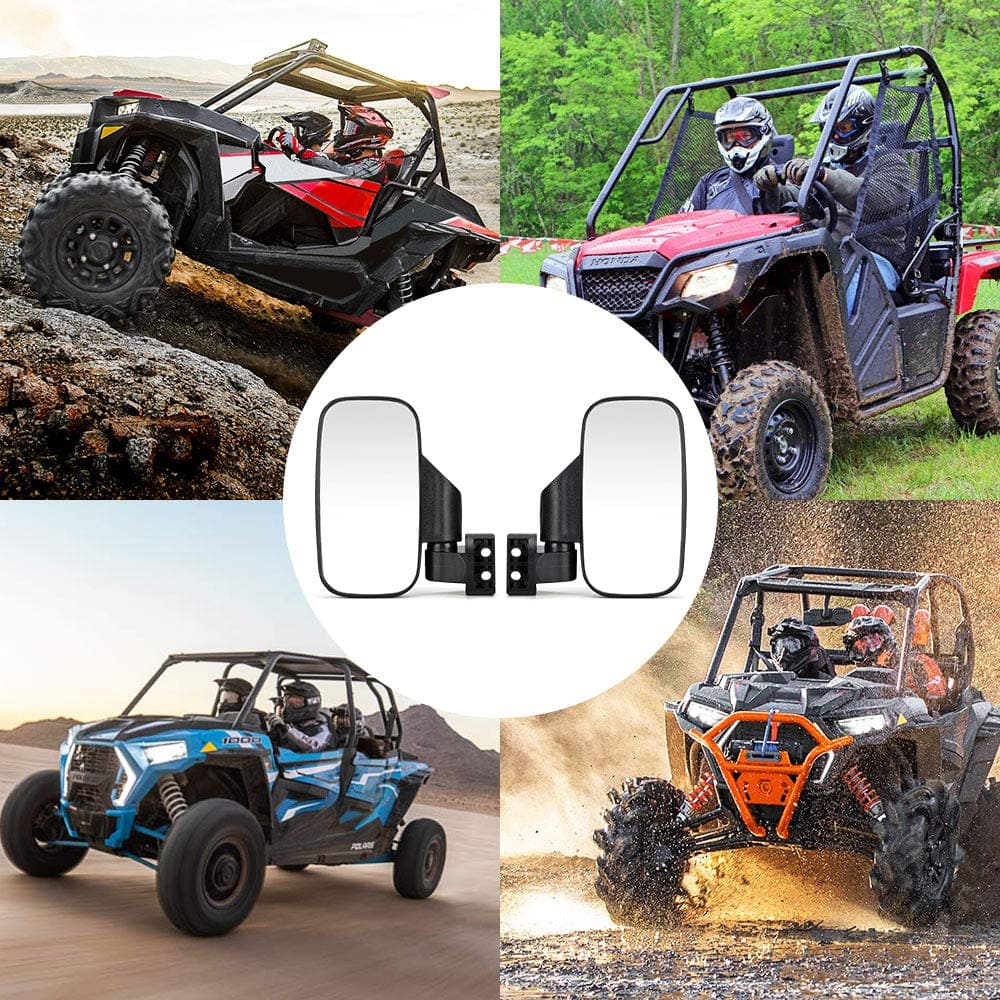 UTV Adjustable Rear View Mirror & Side Mirrors for 1.75"-2" Round Tube - Image 13