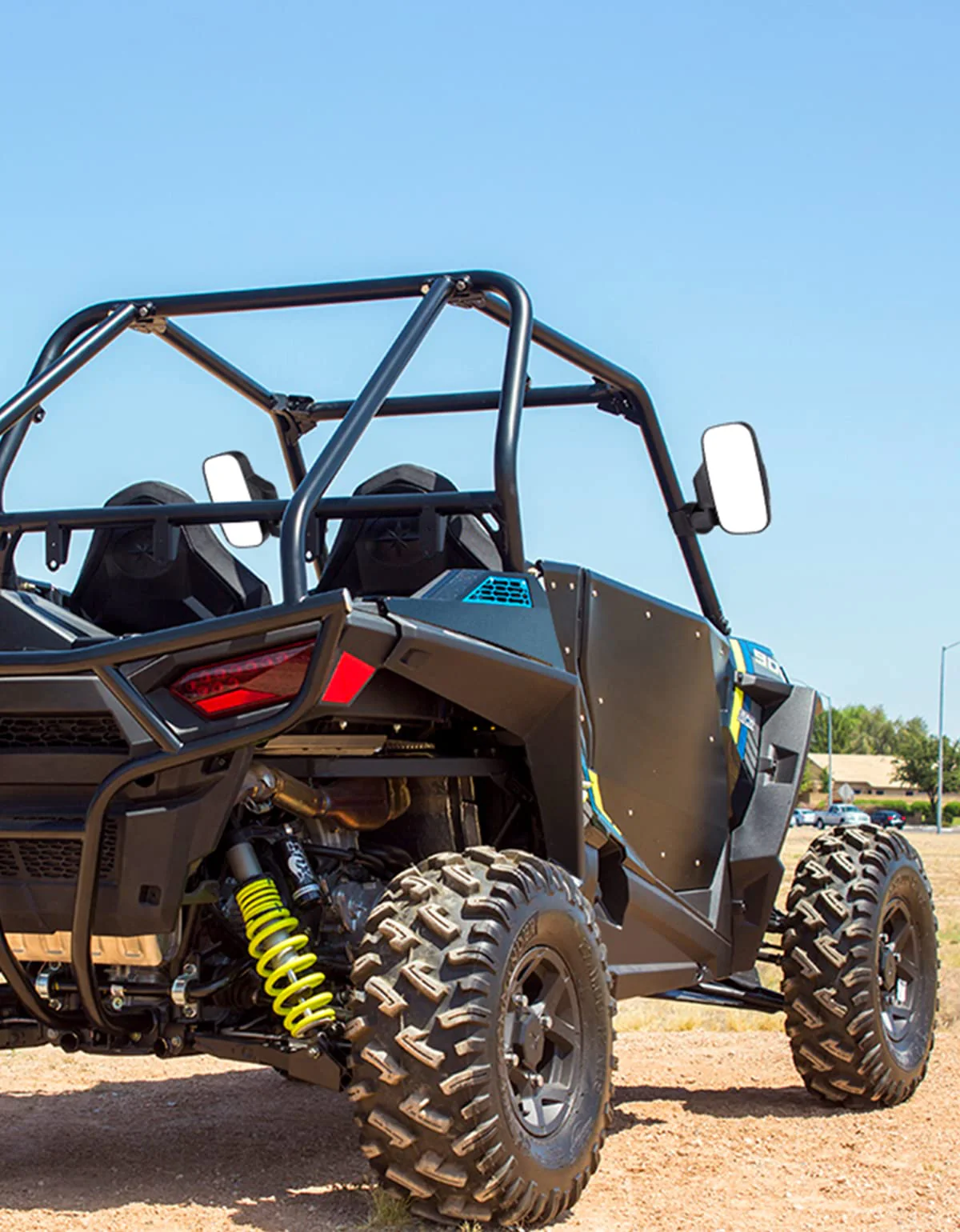 UTV 1.75" / 2" Side View High Impact Convex Mirror for Yamaha Rhino - Image 8