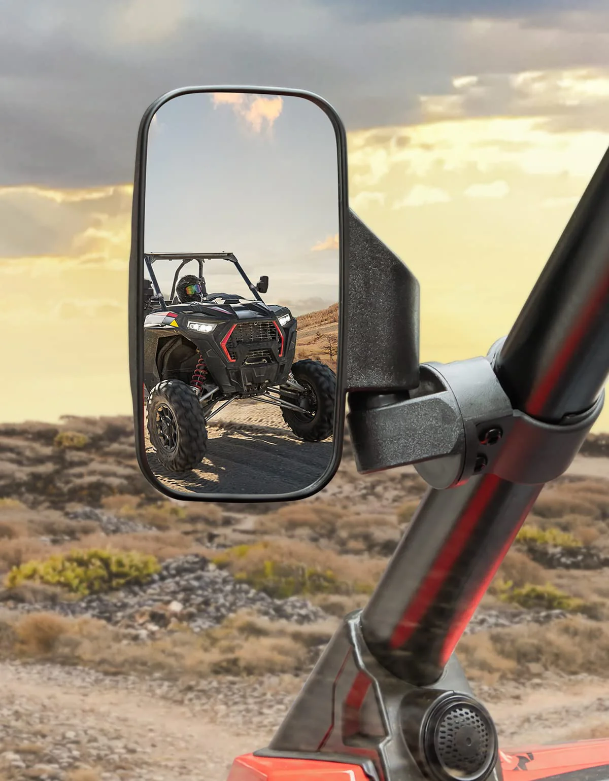 UTV 1.75" / 2" Side View High Impact Convex Mirror for Yamaha Rhino - Image 9