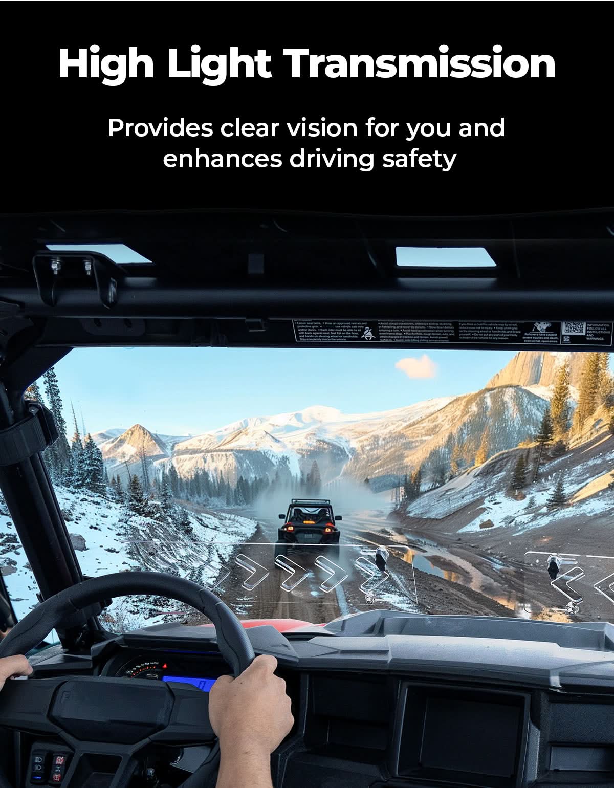 UTV 2-IN-1 Front Vented Windshield Compatible with Polaris General 1000, XP 1000, 4 1000 - Image 3