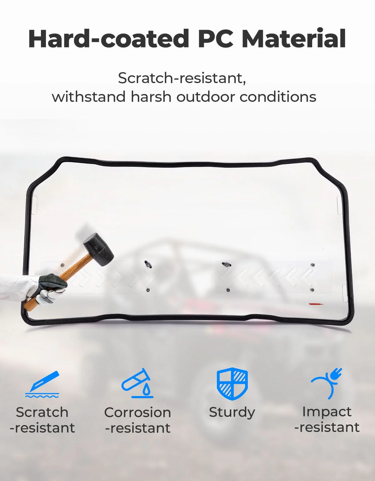 UTV 2-IN-1 Front Vented Windshield Compatible with Polaris General 1000, XP 1000, 4 1000 - Image 4