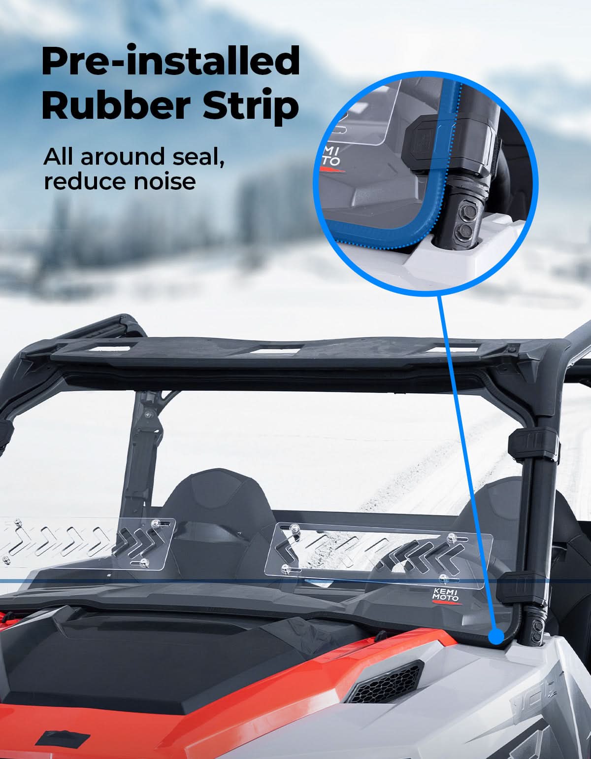 UTV 2-IN-1 Front Vented Windshield Compatible with Polaris General 1000, XP 1000, 4 1000 - Image 7