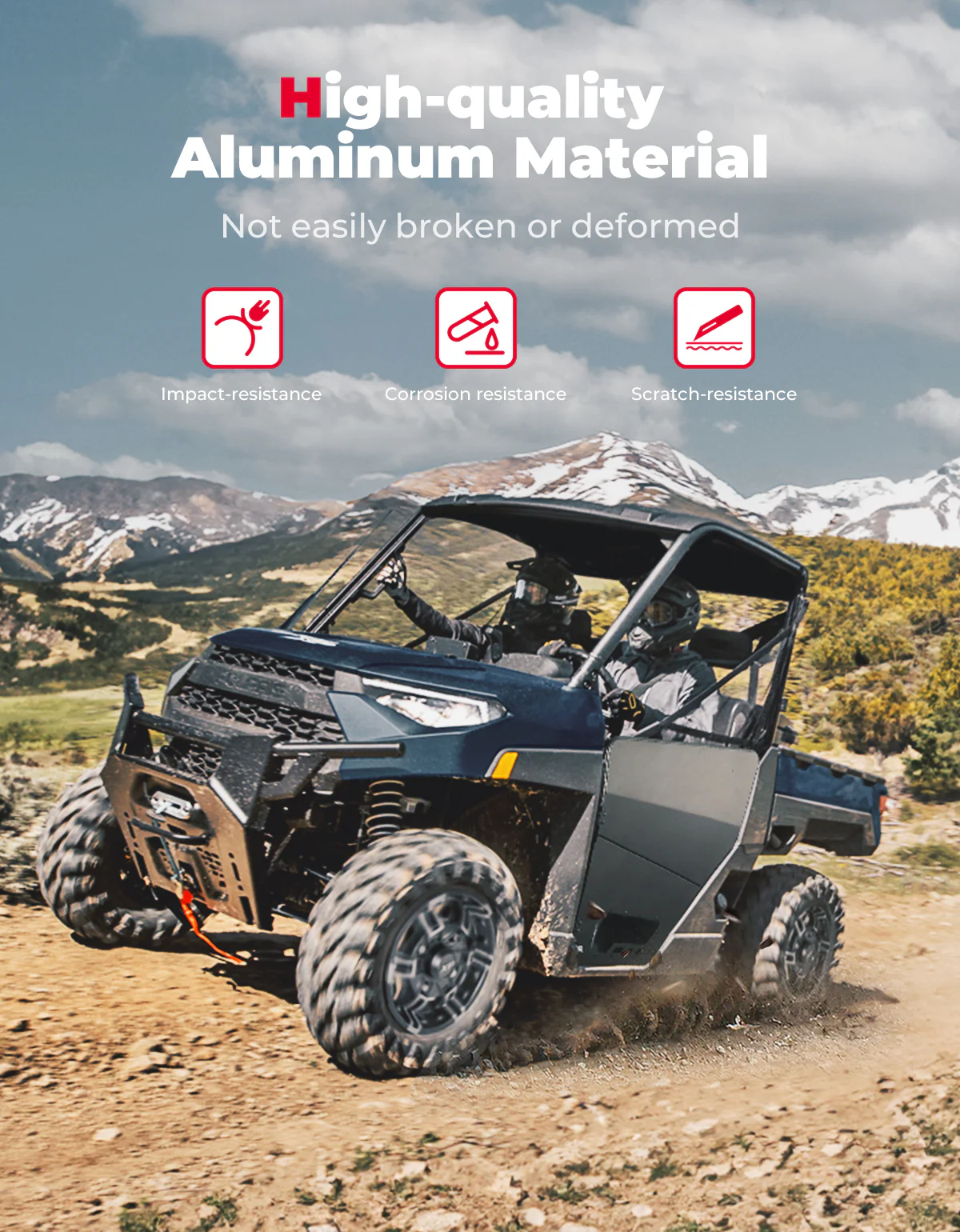 UTV Aluminum Half Doors for Polaris Ranger XP 1000 2018-2026 - Image 4