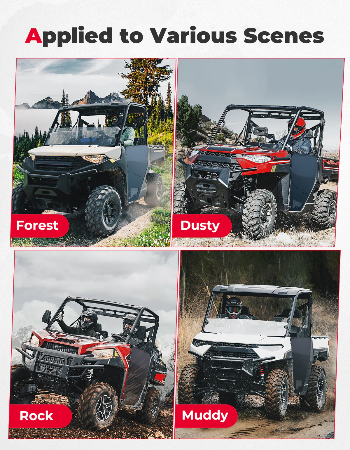 UTV Aluminum Half Doors for Polaris Ranger XP 1000 2018-2026 - Image 8