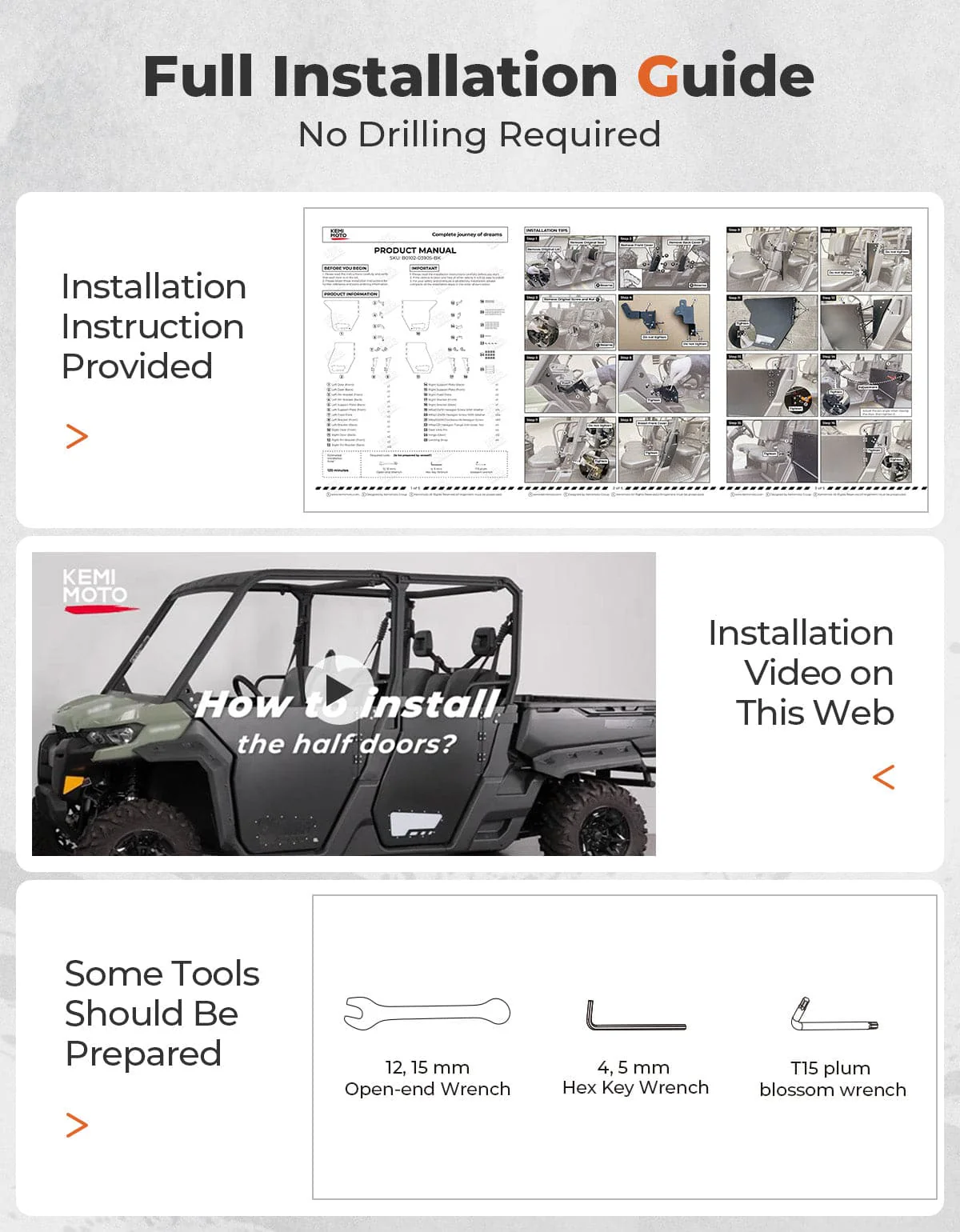 UTV Aluminum Half Doors for Can-Am Defender MAX - Image 6