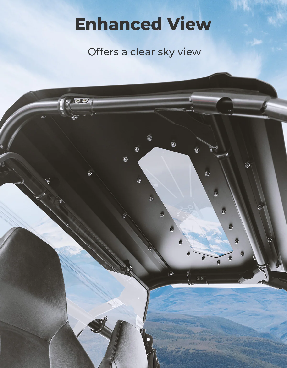 UTV Aluminum Roof with Fixed Sunroof for Polaris RZR 200 2022-2025 - Image 5