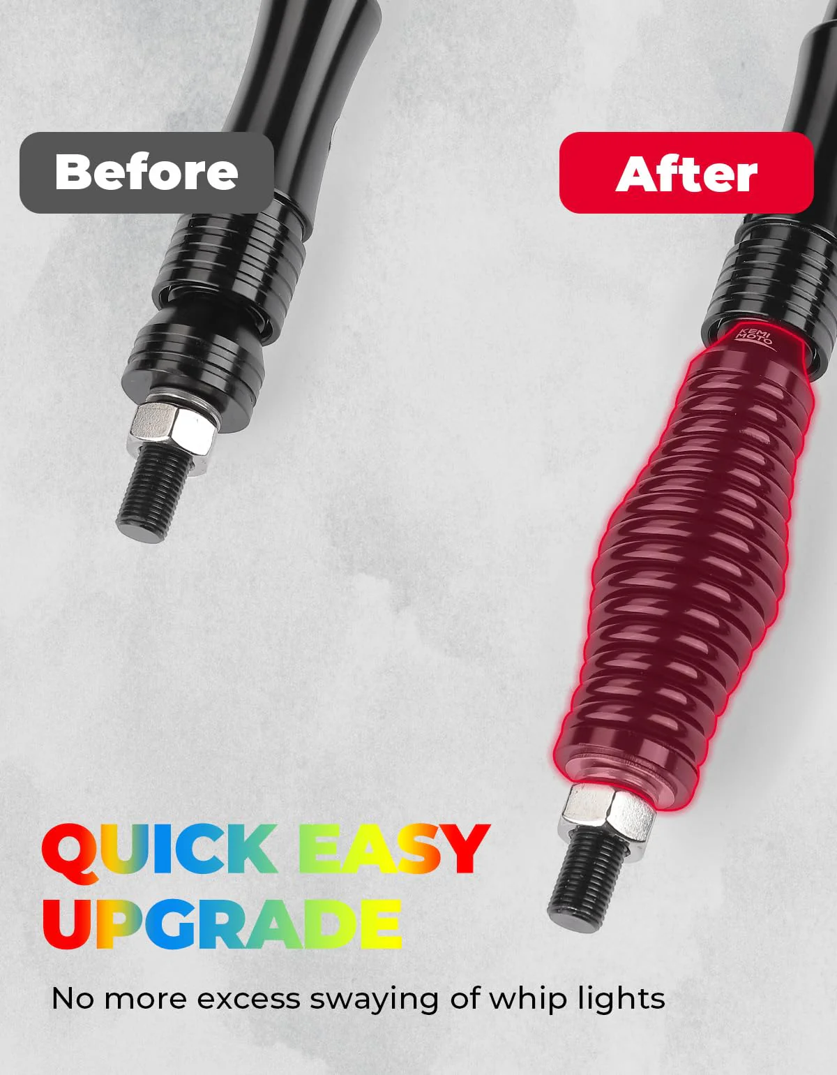 UTV 2pcs 3ft / 4ft Whip Lights with Spring Base for X3 / RZR - Image 3