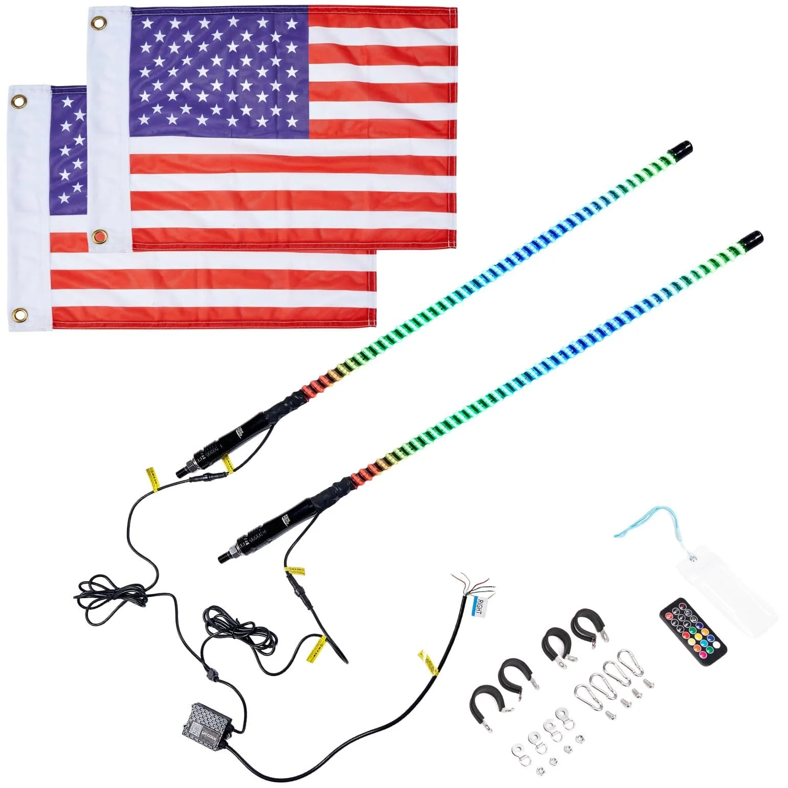 3FT 2PCS Spiral Whip Light Bluetooth Control - Image 12