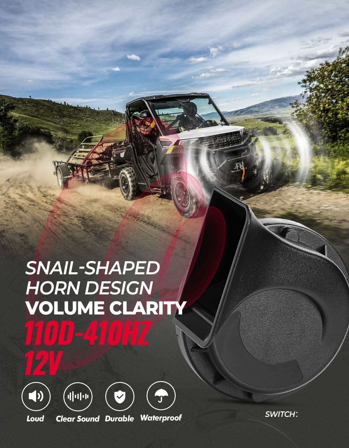 UTV/ATV Universal Turn Signal Kit with Horn & Hazard Lights - Image 6