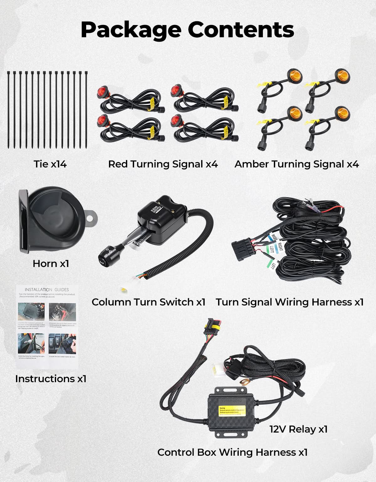 UTV/ATV Universal Turn Signal Kit with Horn & Hazard Lights - Image 8