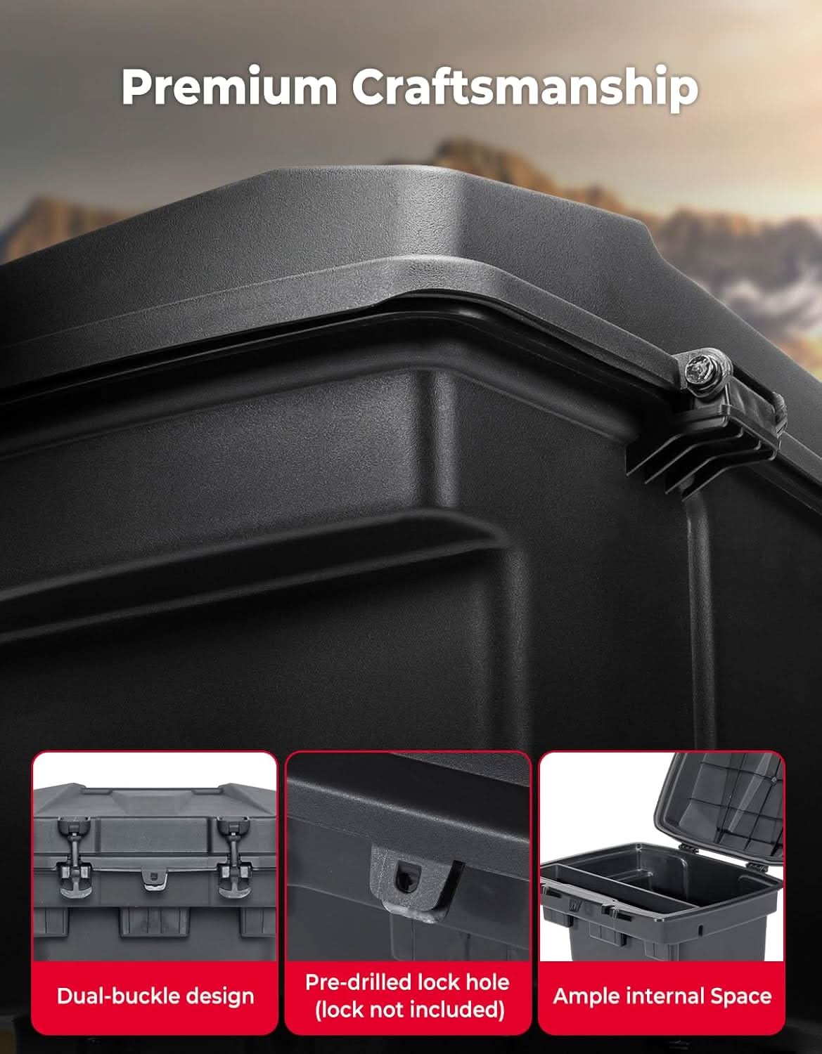 UTV Bed Storage Box 5.8GAL for Polaris Ranger 1500 XD Premium/Northstar - Image 5