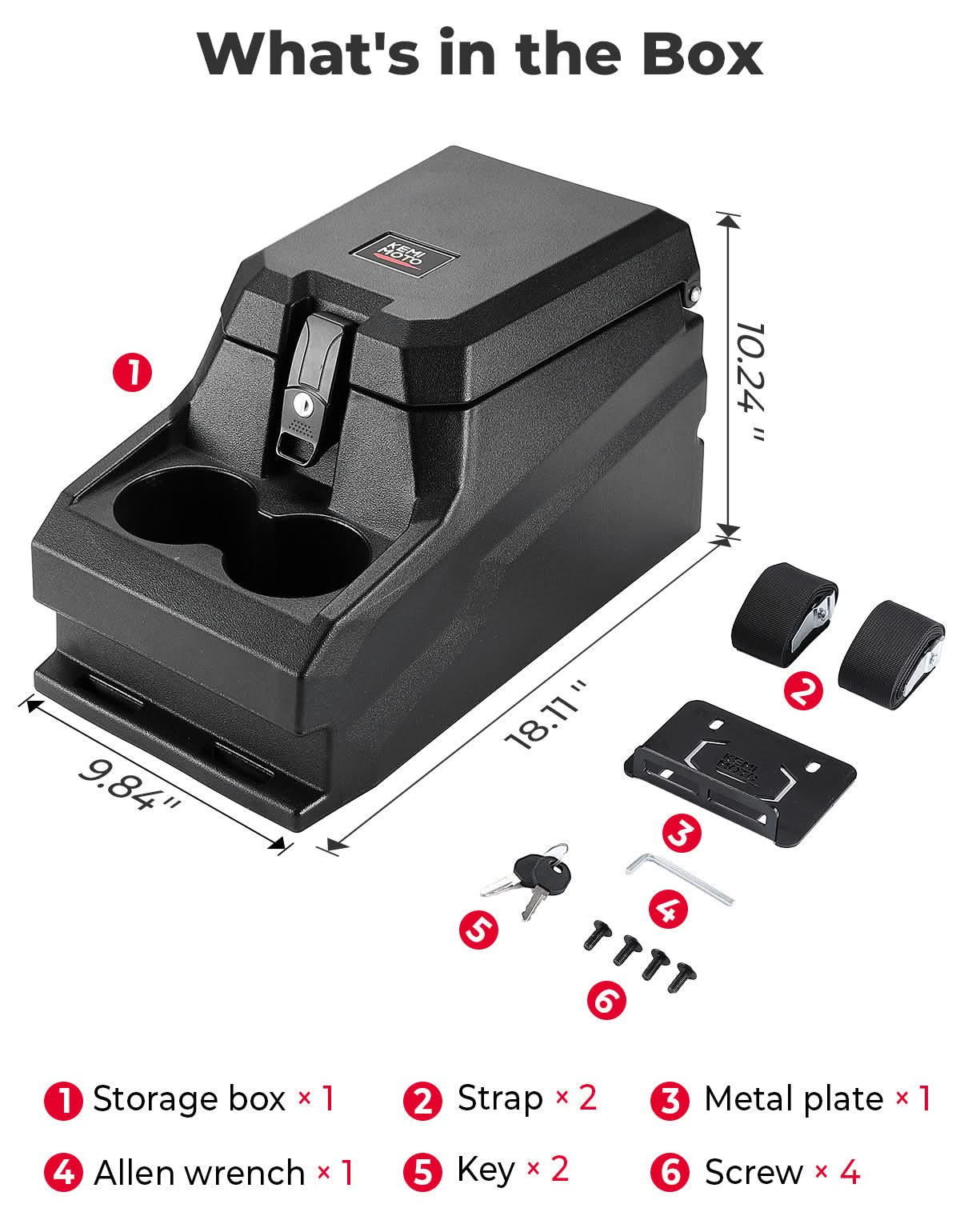 UTV Bench Seat Center Console Box for Polaris Ranger XP 1000/Crew 2017-2026/Uforce/Pionner - Image 8