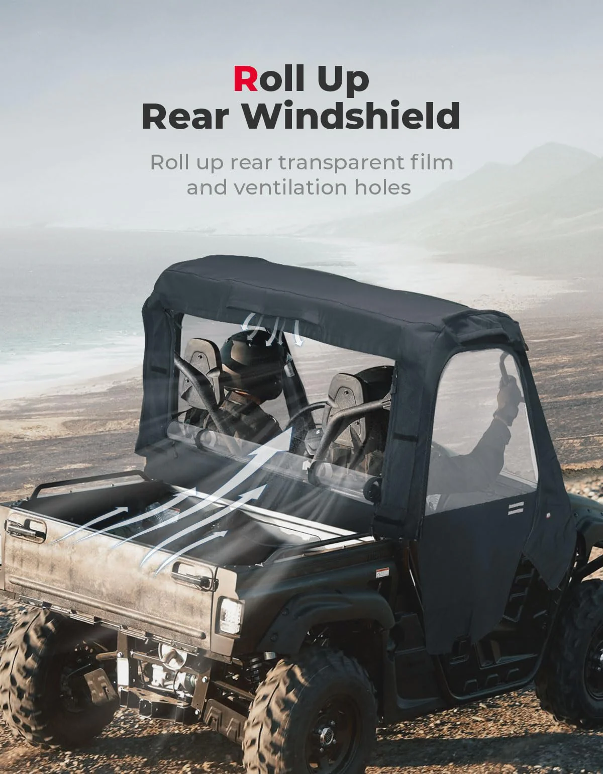 UTV Cab Enclosure Heavy-Duty 900D for Yamaha Rhino with Half Doors - Image 3