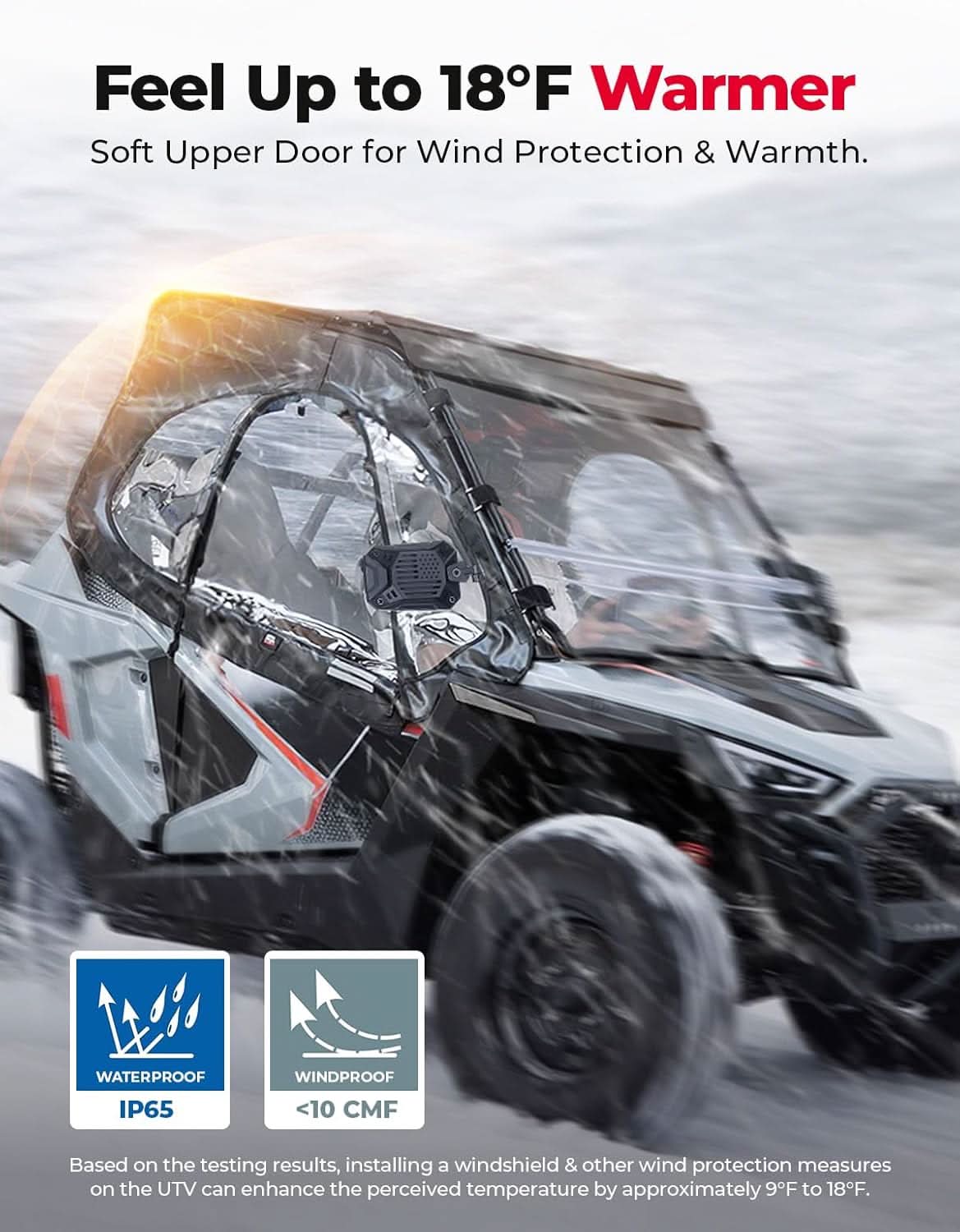 UTV Cab Enclosure Upper Doors for 2022-2025 Polaris RZR 200 - Image 2