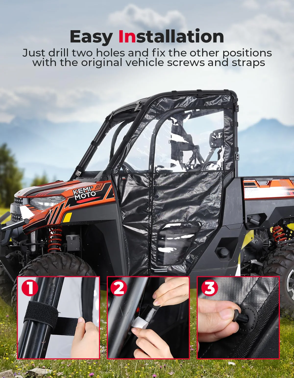 UTV Cab Enclosure Upper Doors for Ranger XP 1000 (2017-2025) - Image 7