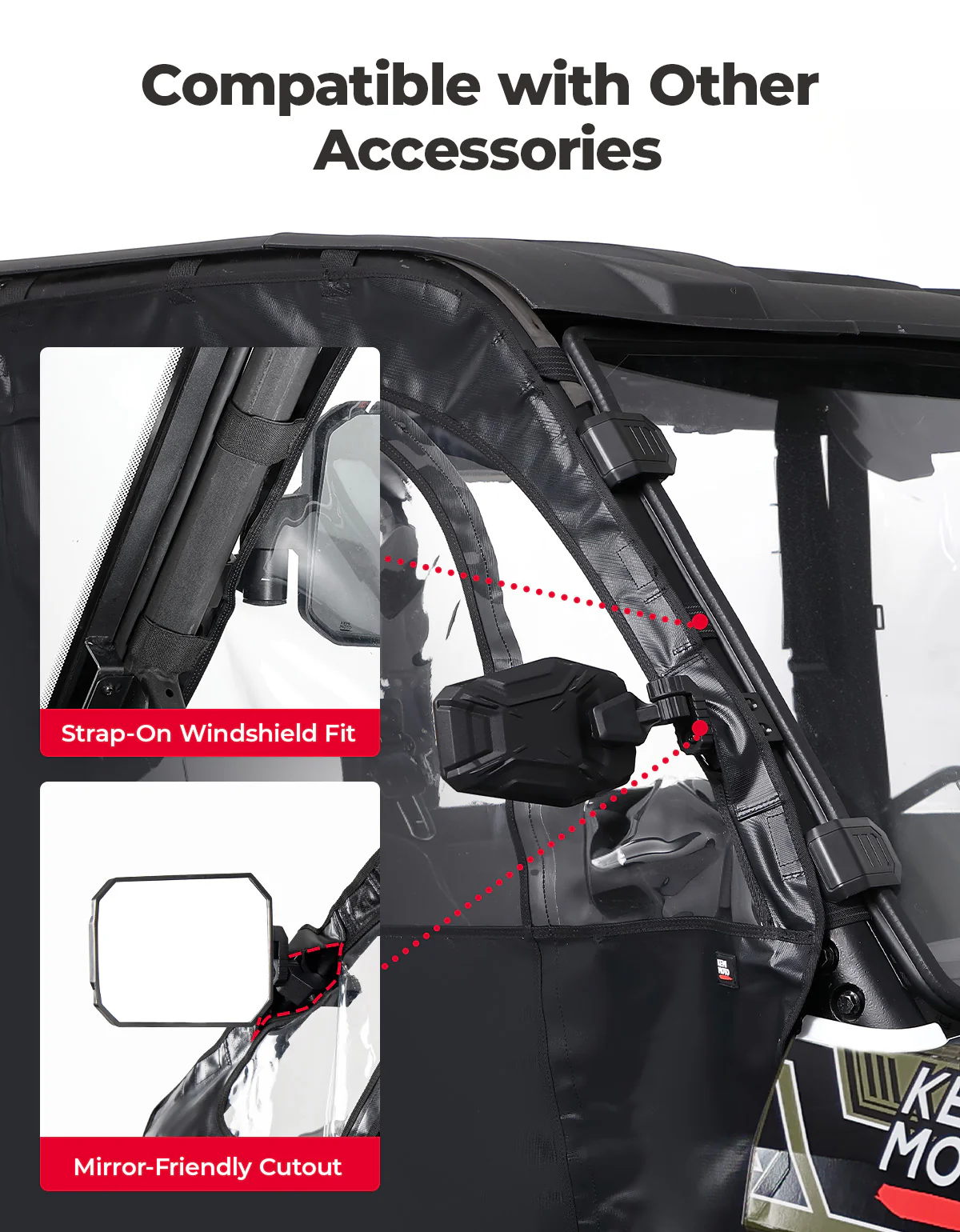 UTV Cab Enclosure Upper Doors for Ranger XP 1000 (2017-2025) - Image 7
