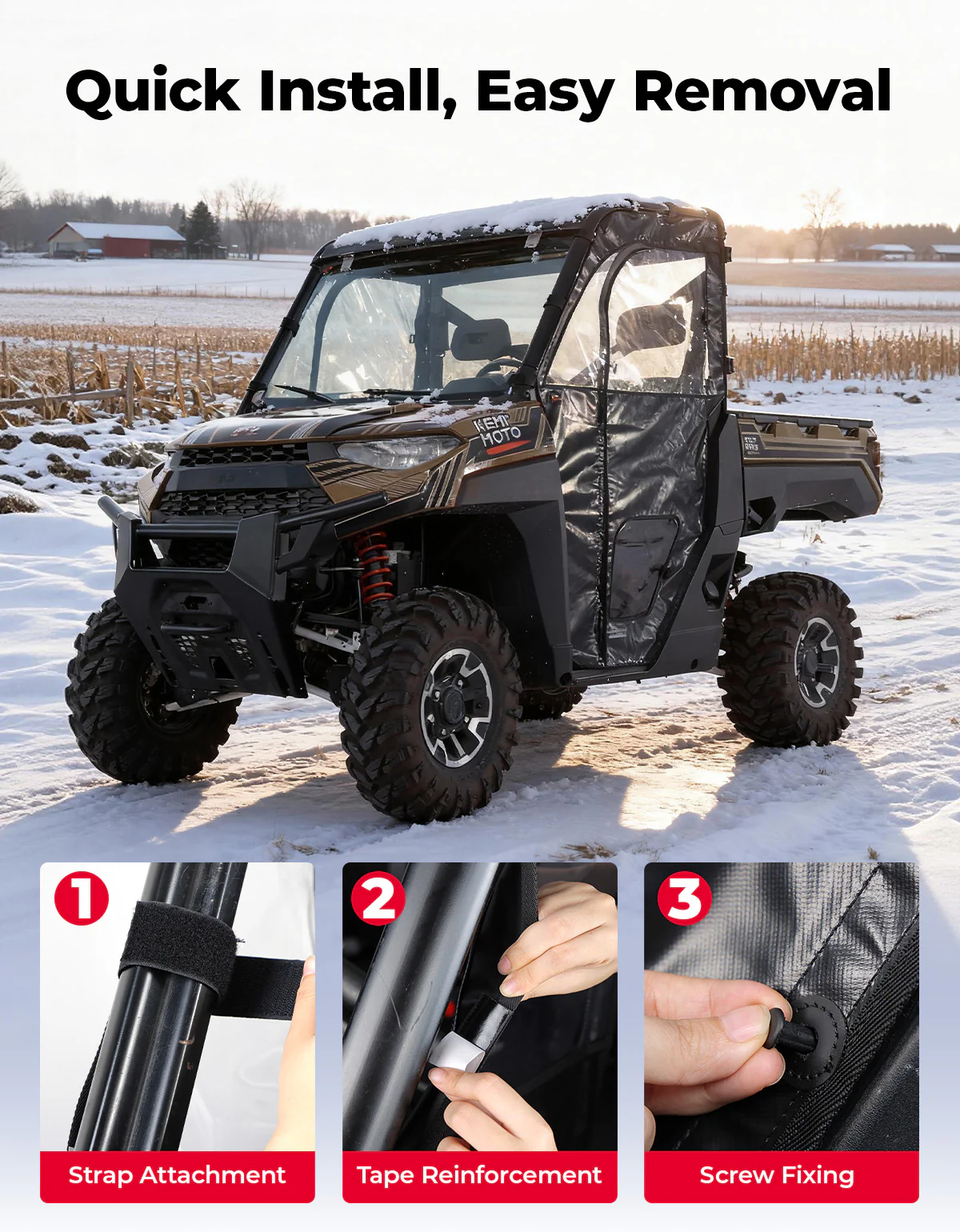 UTV Cab Enclosure Upper Doors for Ranger XP 1000 (2017-2025) - Image 9