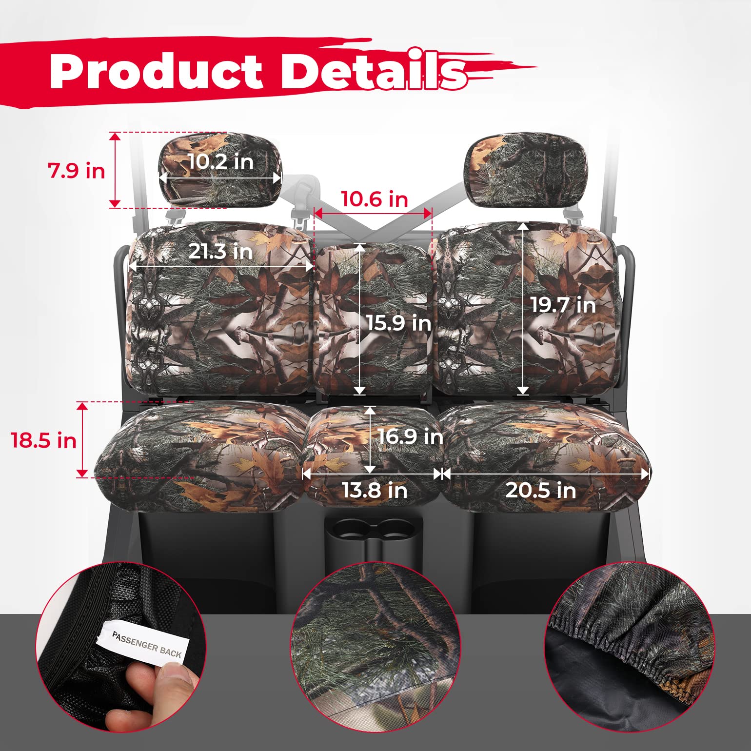 Camouflage Seat Cover for Can Am Defender HD5|7|8|9|10 - Image 7