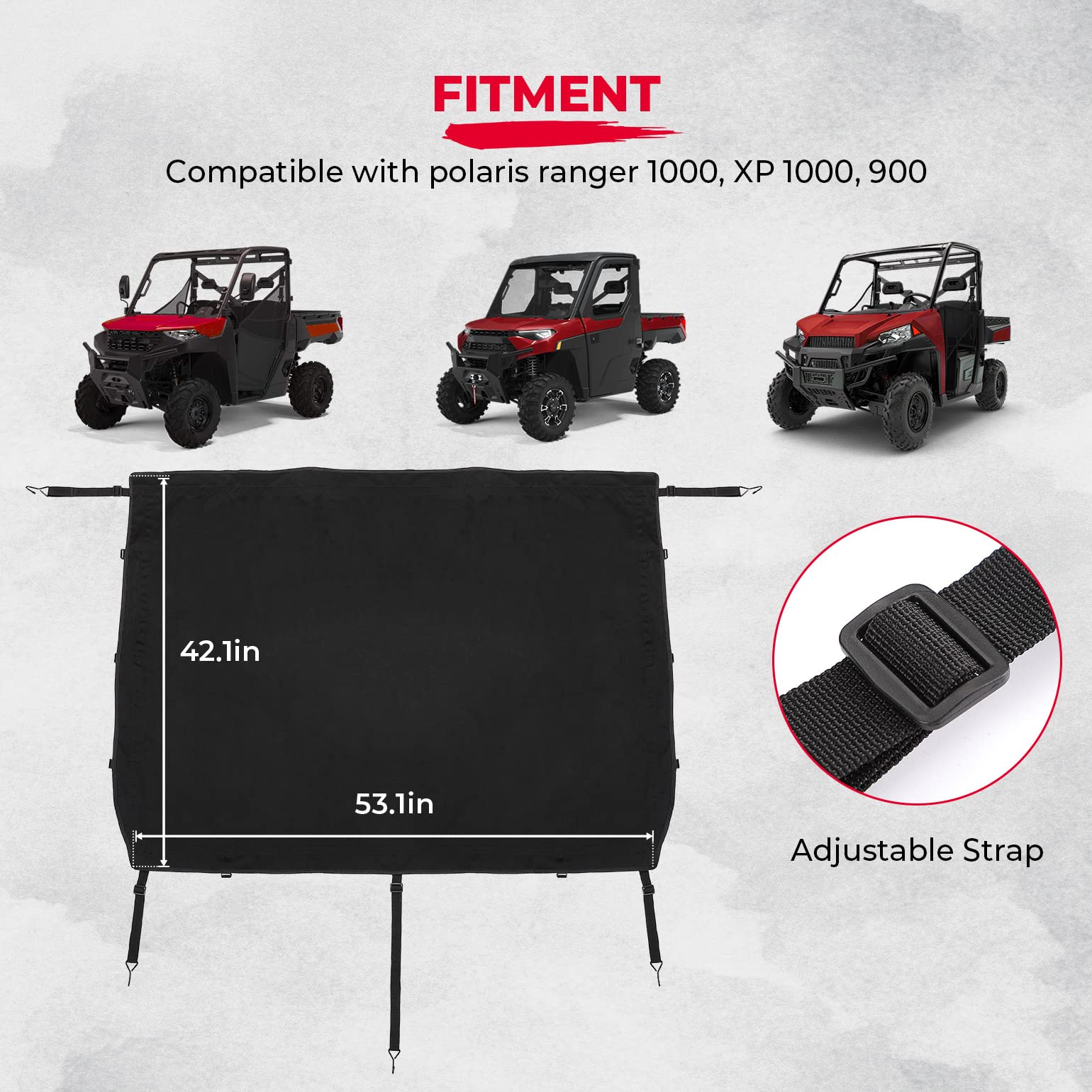 UTV Cargo Bed Cover for Polaris Ranger XP 1000 / Crew - Image 6