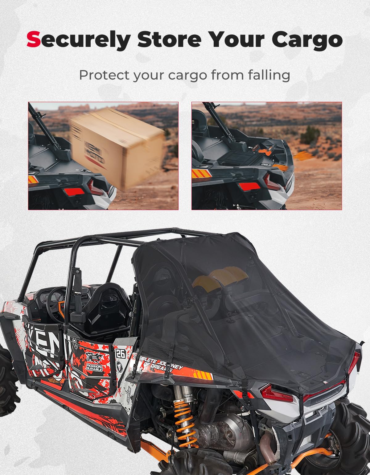 UTV Cargo Bed Cover for RZR XP 1000 / Turbo 2014-2023 - Image 2