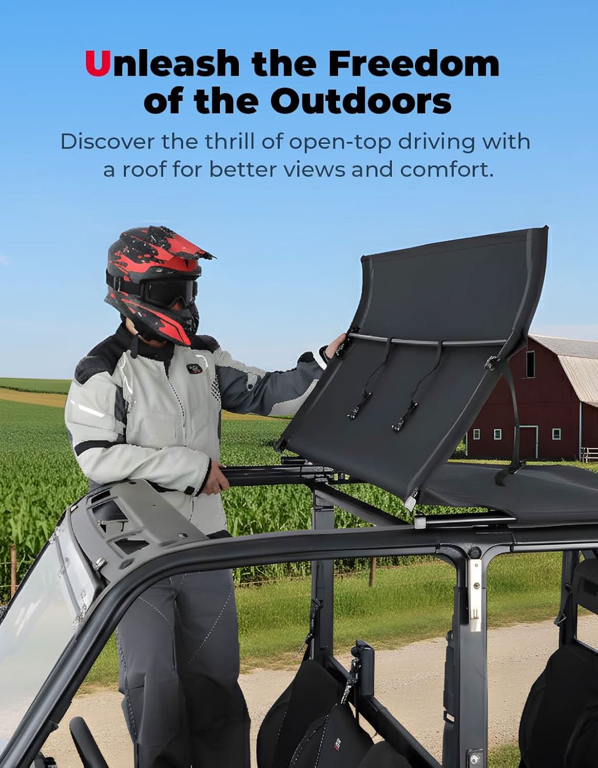 UTV Crew Roof Soft Top for Polaris Ranger Crew XP 1000/Crew 1000 2019-2026 - Image 4
