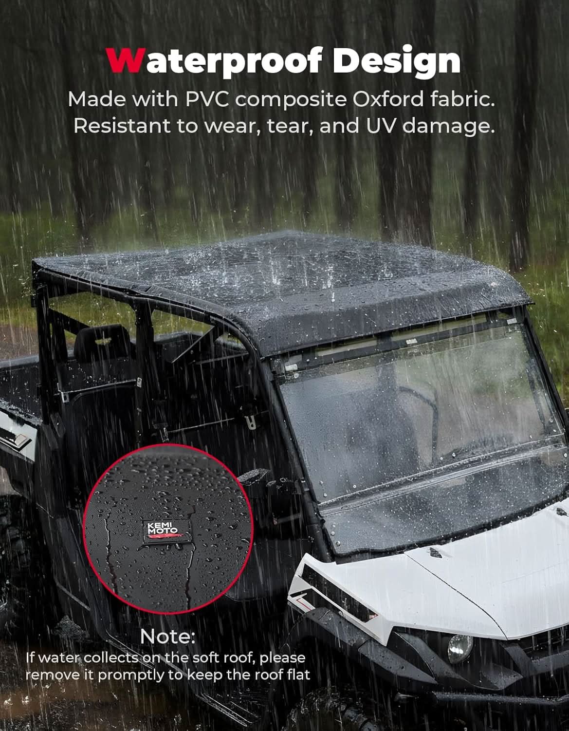 UTV Crew Roof Soft Top for Polaris Ranger Crew XP 1000/Crew 1000 2019-2026 - Image 6