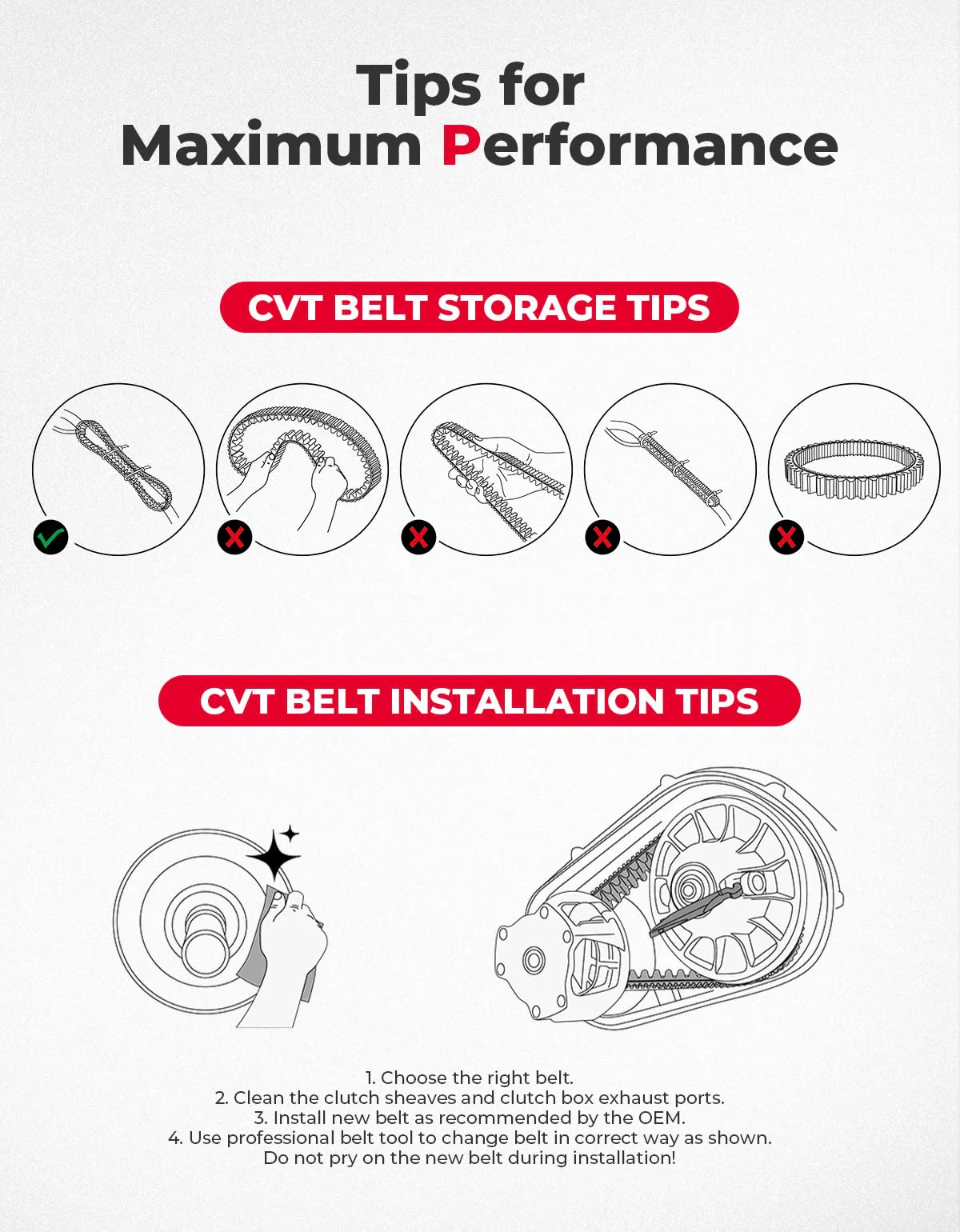 UTV CVT Drive Belt for Polaris Ranger 570/900 XP/Crew 900 - Image 7