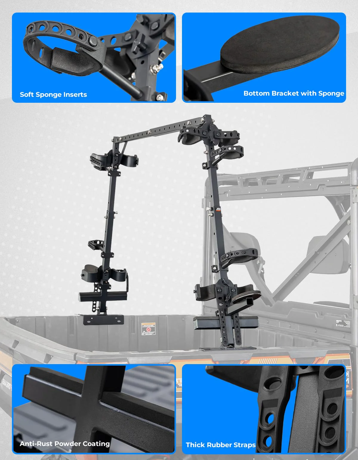 UTV Double Crossbow Rack for Polaris Ranger General Pioneer - Image 7