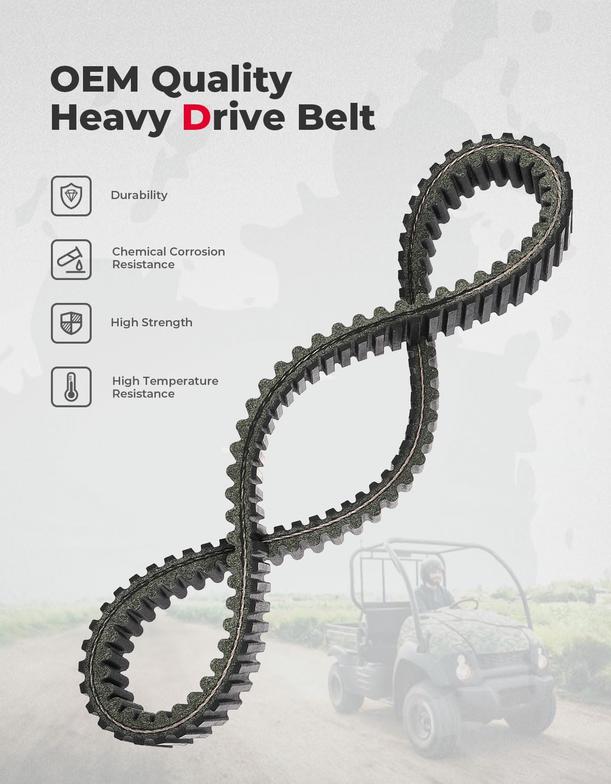 UTV Drive Belt for Kawasaki KAF400 Mule 600 610 / Mule SX - Image 3