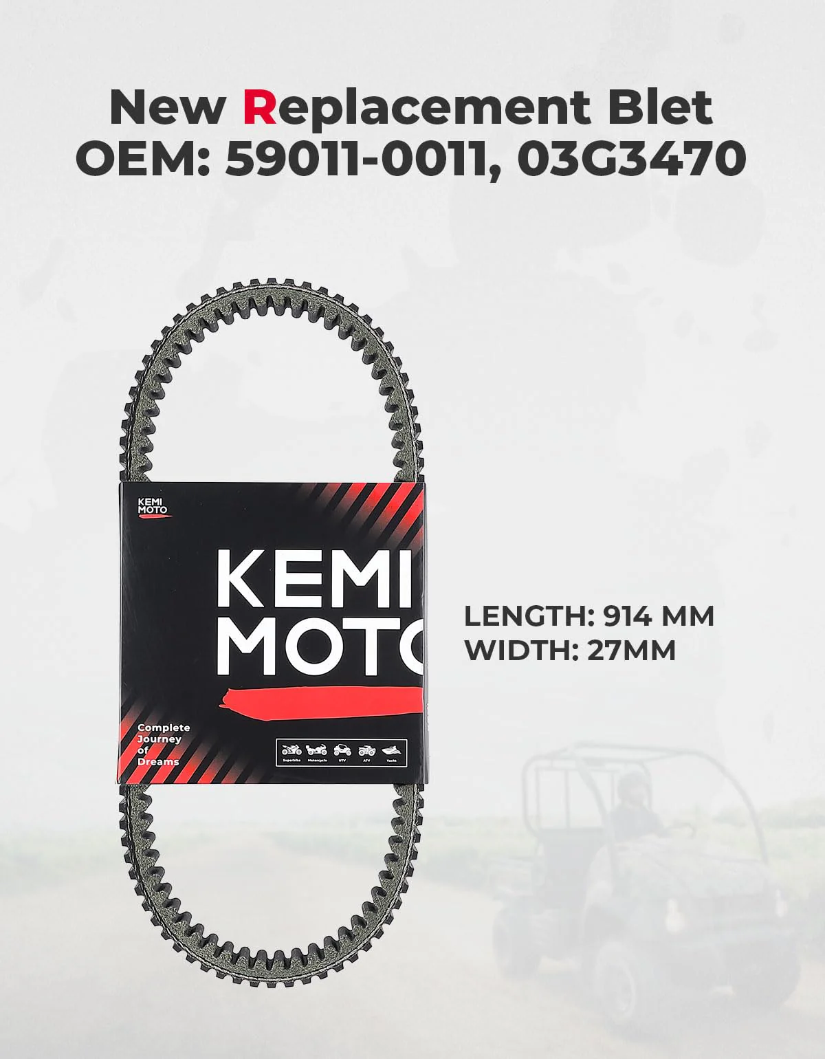 UTV Drive Belt for Kawasaki KAF400 Mule 600 610 / Mule SX - Image 5