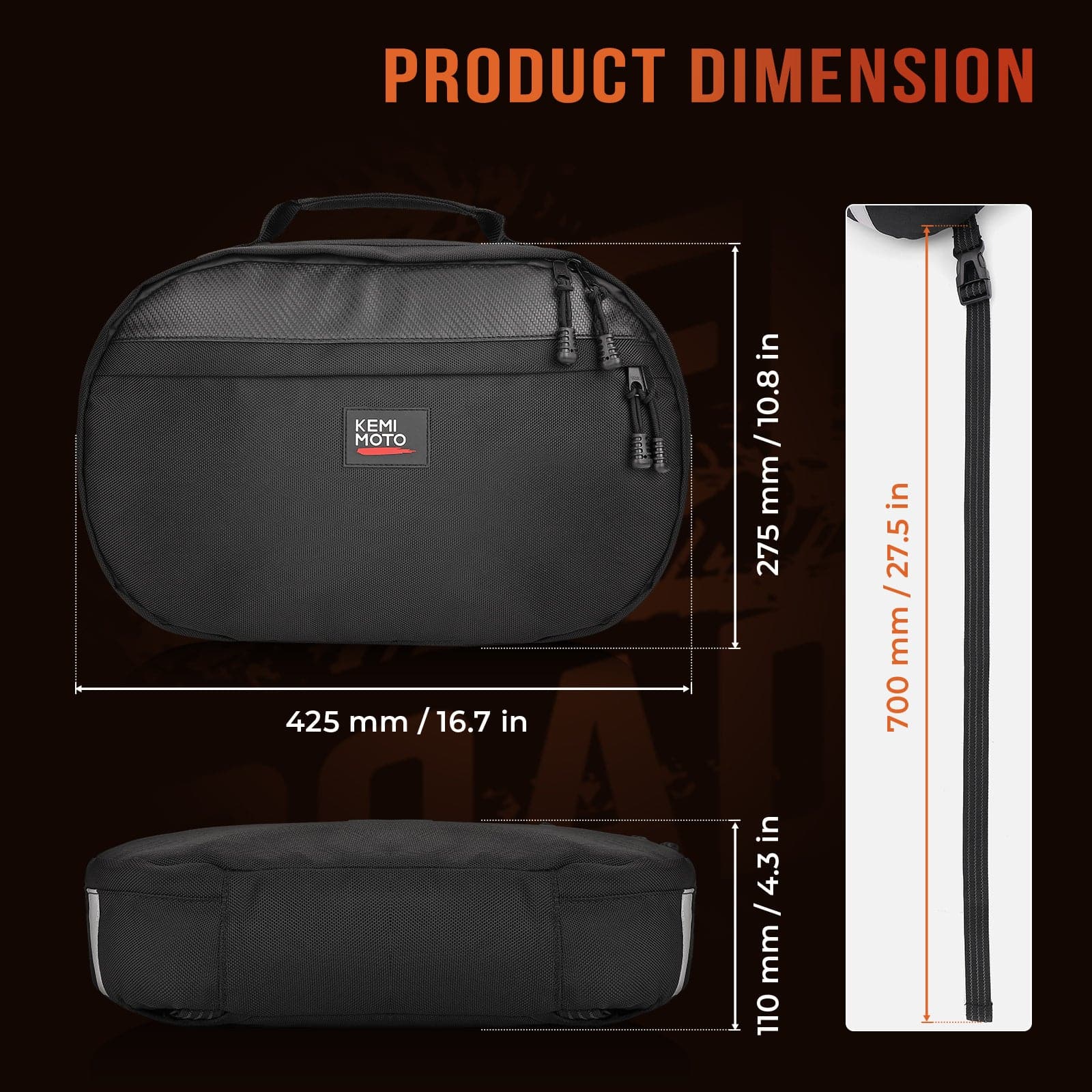 UTV Drive Belt Storage Bag with Reflective Strip - Image 5