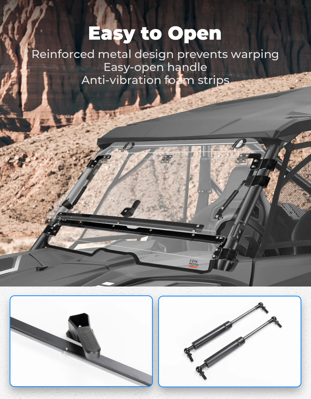 UTV Flip Windshield for Talon 1000R 1000X 1000X-4 2019-2026 - Image 5