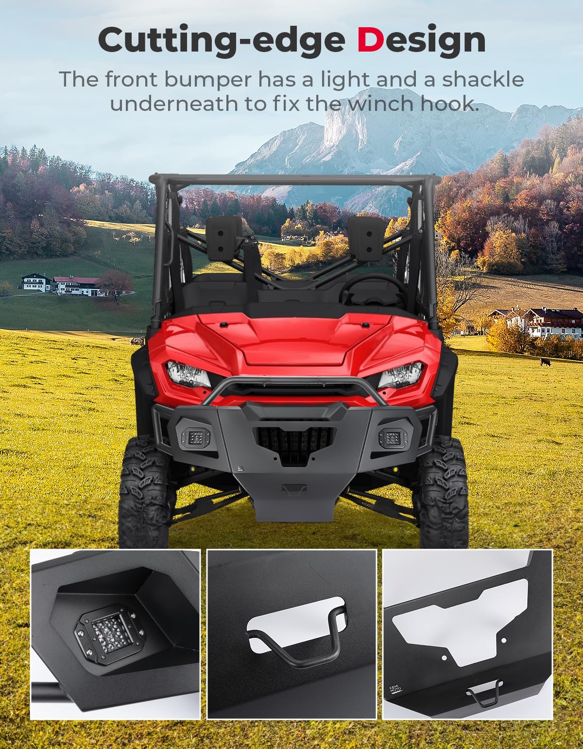 UTV Front Bumper with Lights for Pioneer 1000-6 2023-2024 - Image 2