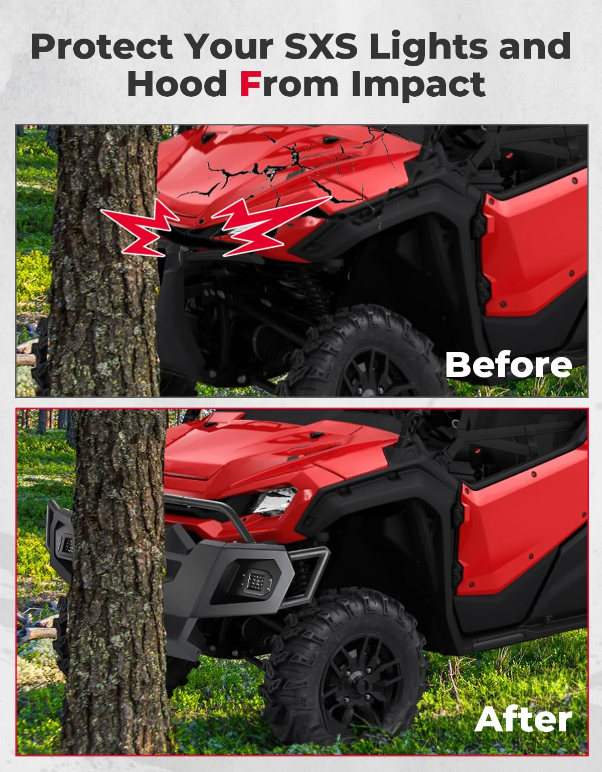 UTV Front Bumper with Lights for Pioneer 1000-6 2023-2024 - Image 5