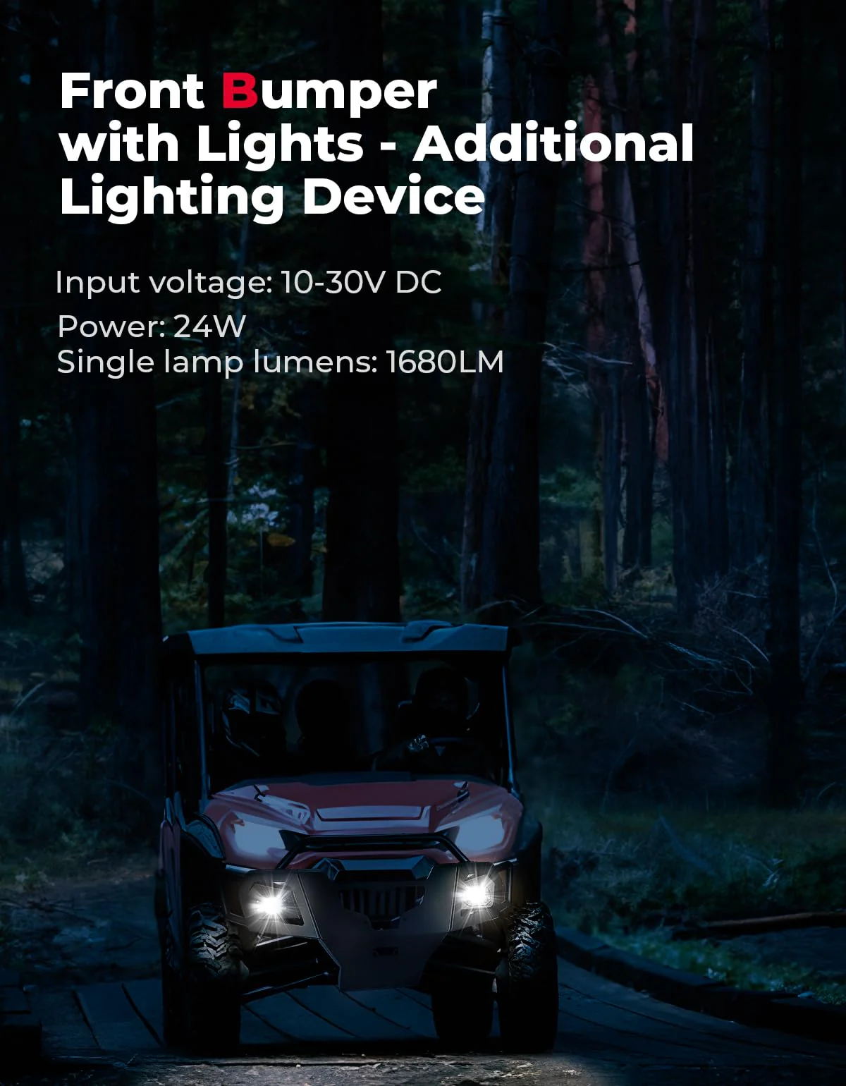 UTV Front Bumper with Lights for Pioneer 1000-6 2023-2024 - Image 6