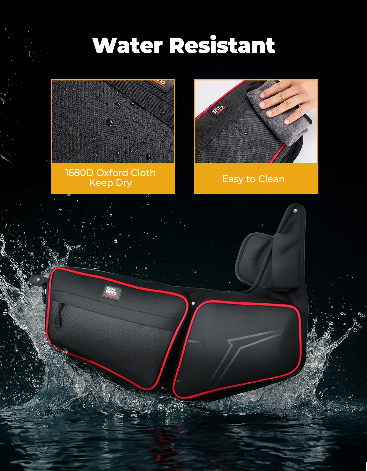UTV Front Side Door Bags for Polaris RZR, Red - Image 4